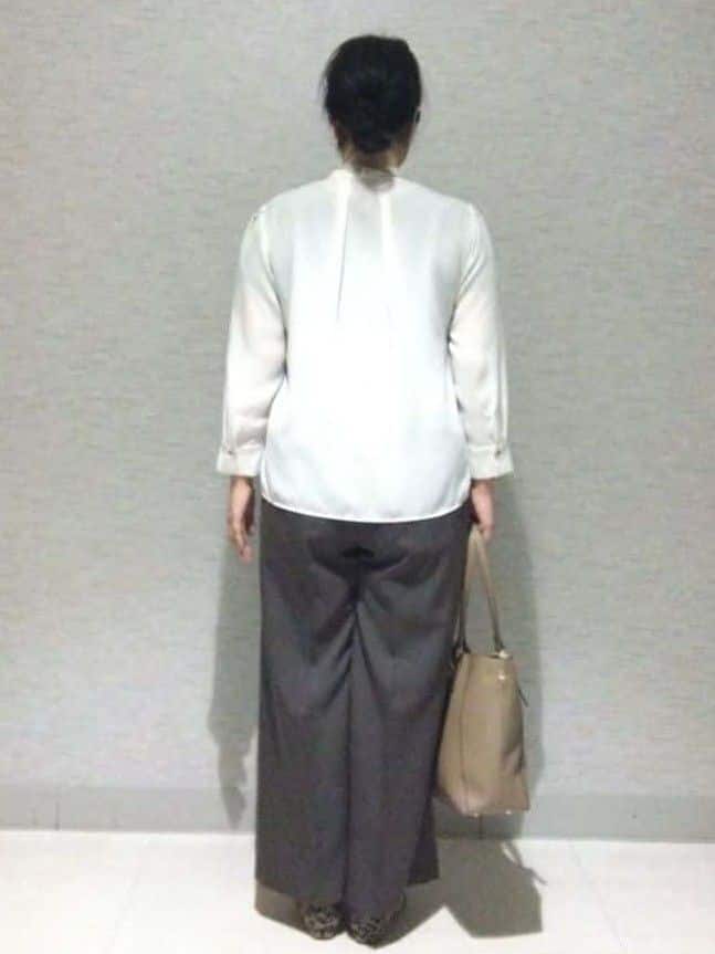 sakoさんの「Reflect｜【配色ボウタイ付き】八分袖ジョーゼットブラウス」を使ったコーディネート