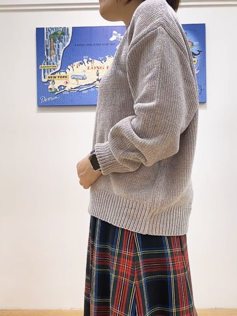 Hamaさんの「Dessin｜【洗える】ハイネックベロアモールニット」を使ったコーディネート