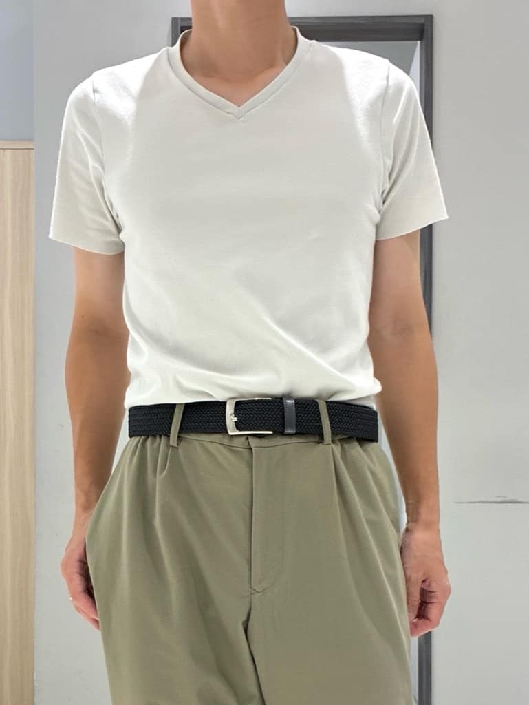 わいずみさんの「TAKEO KIKUCHI｜【抗菌防臭／9色5サイズ展開】ハニカムメランジ ポロシャツ」を使ったコーディネート