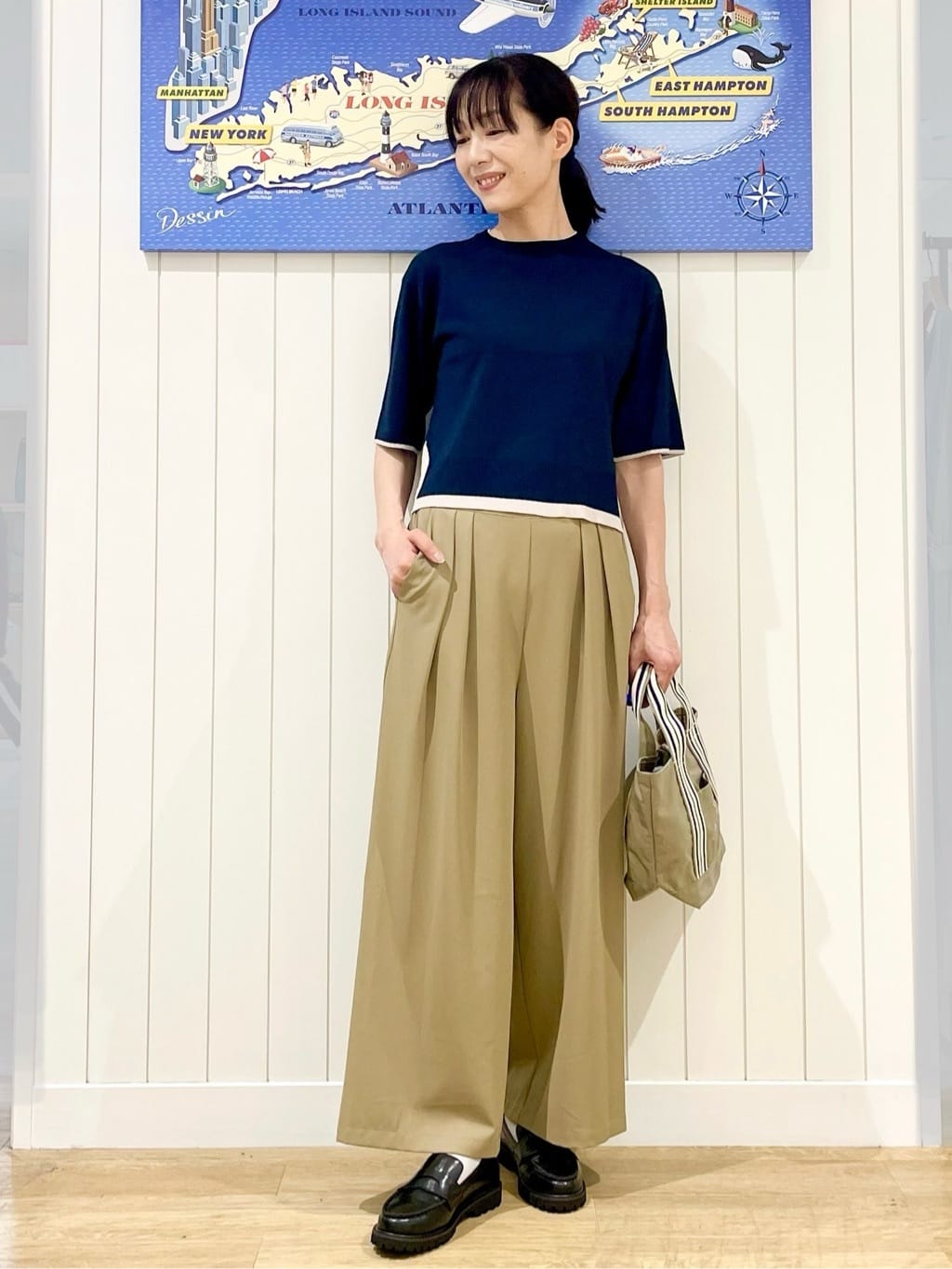 uwatokoさんの「Dessin｜【洗える】バイカラーショート丈ニット」を使ったコーディネート
