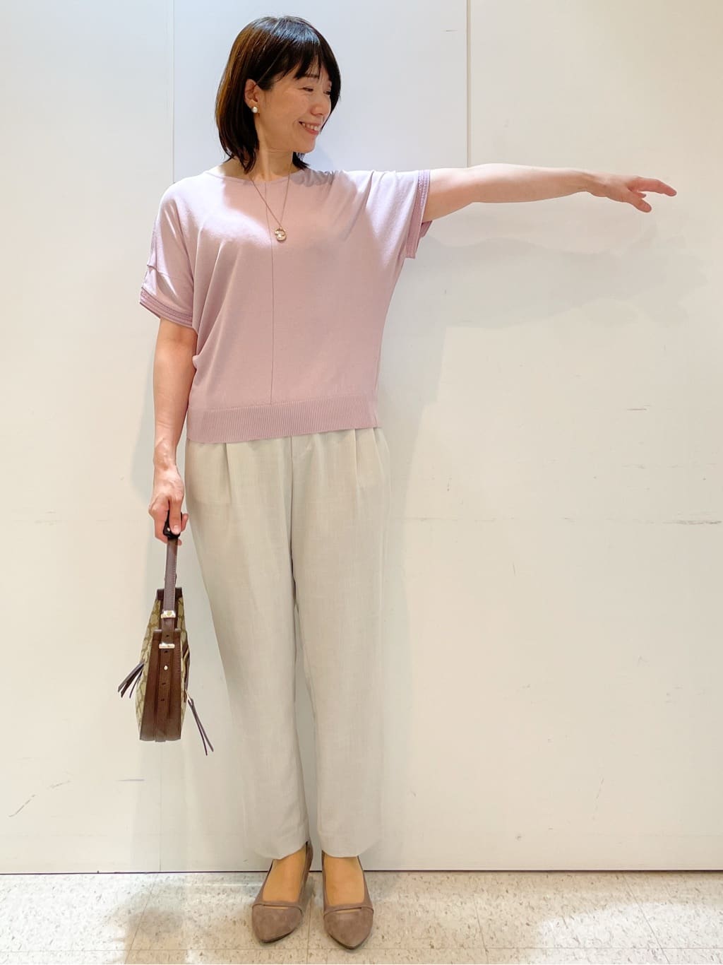 めいさんの「Reflect｜【選べる7色◎／手洗い可／二の腕カバー】半袖ニット」を使ったコーディネート