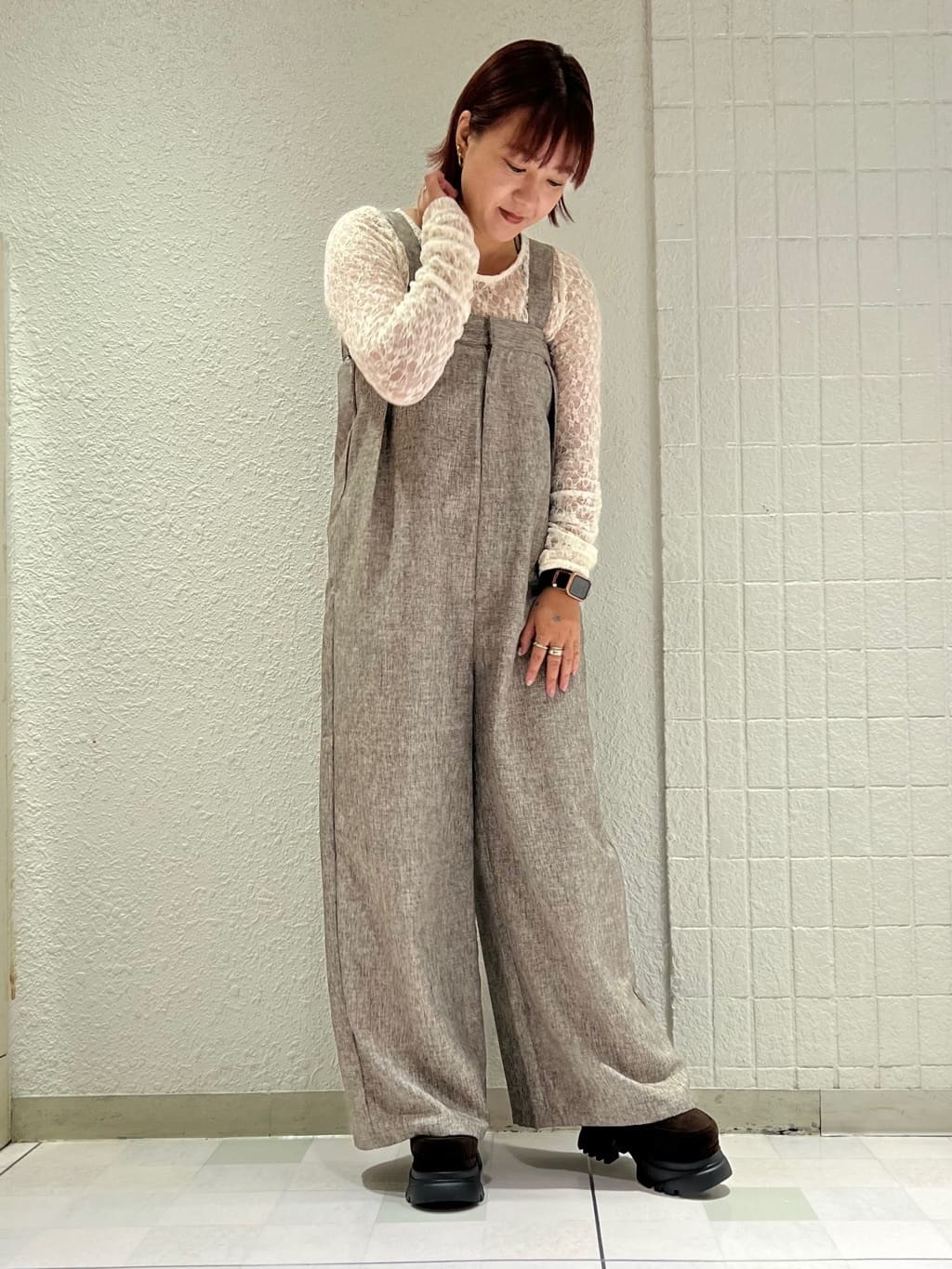 TAKAさんの「ESPERANZA｜レースアップバックル厚底ブーツ」を使ったコーディネート