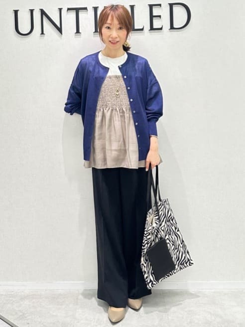 Miwaさんの「UNTITLED｜【接触冷感/UVカット/ウエストゴム】センタープレスツイルパンツ」を使ったコーディネート