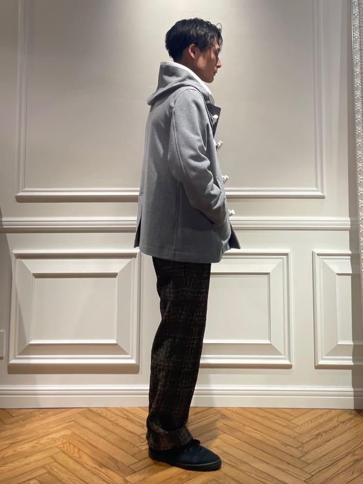 橋本さんの「DRESSTERIOR｜◆グレー メルトンダッフルジャケット」を使ったコーディネート