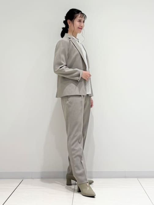 kayoさんの「INDIVI｜【洗える／通勤／スーツ】メランジストレッチ テーラージャケット」を使ったコーディネート