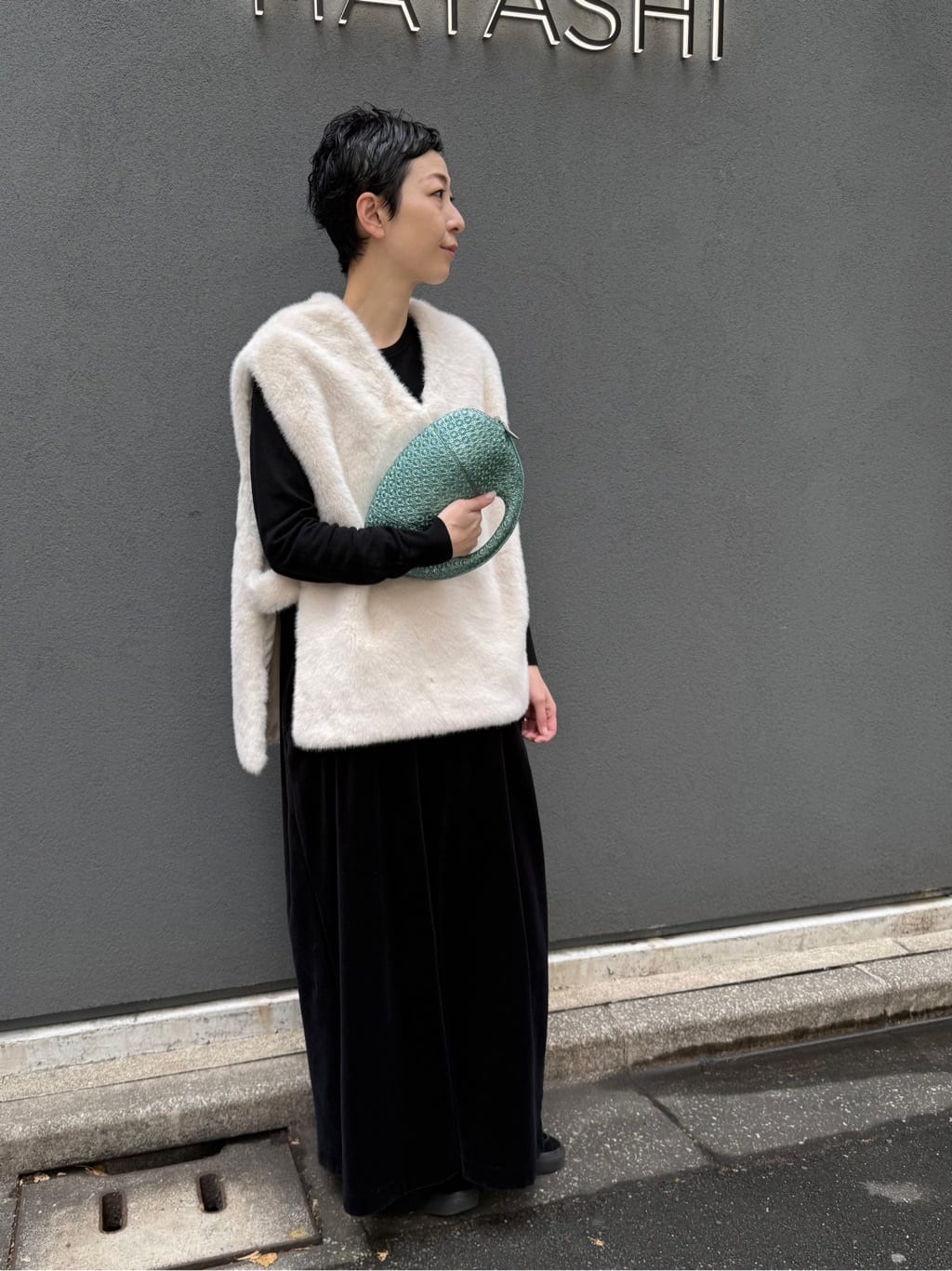 Kさんの「HIROKO HAYASHI｜GIRASOLE PIPERITA（ジラソーレ ピペリータ）クロワッサンバッグ」を使ったコーディネート