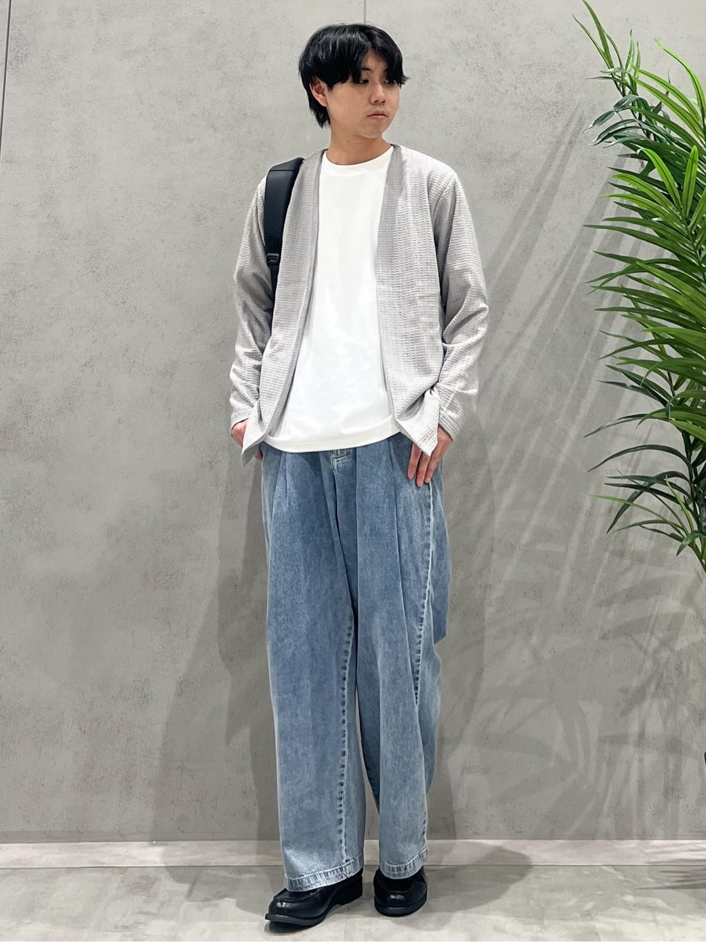 SHI-MAさんの「THE SHOP TK｜【セットでお買い得！！】長袖カーディガン＋半袖Tシャツ　洗濯機OK/吸水速乾(Tシャツのみ)」を使ったコーディネート