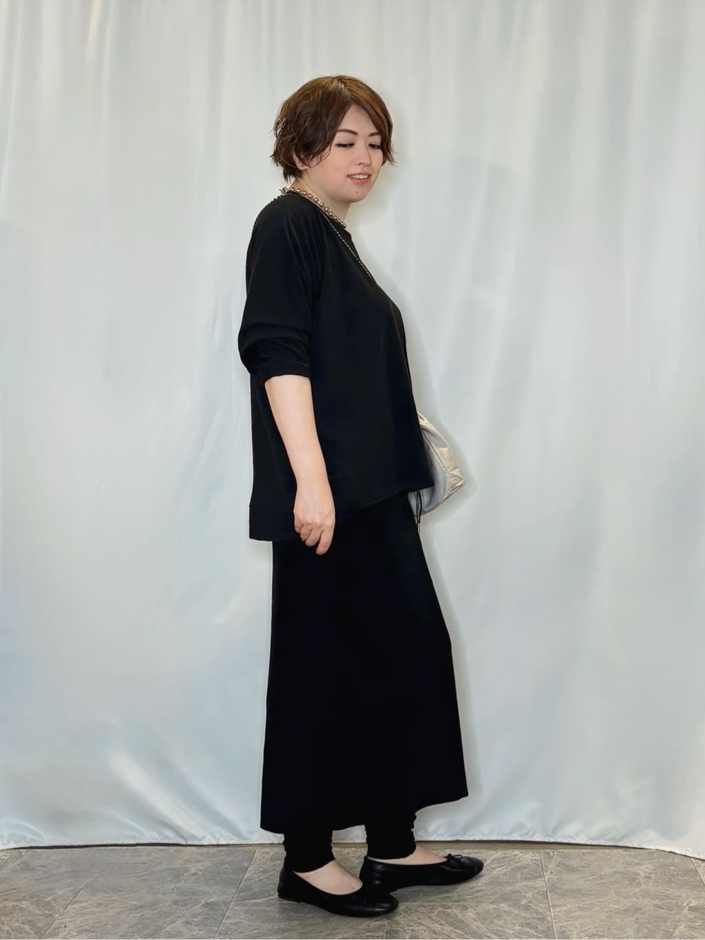 たみさんの「SHOO･LA･RUE｜【S-LL/7分袖】ゆるシルエットが心地よい ドルマントップス」を使ったコーディネート