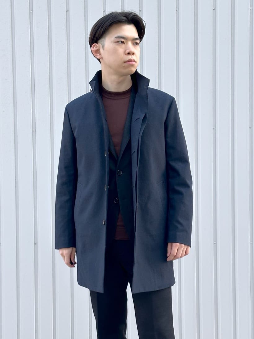 イッシーさんの「TAKEO KIKUCHI｜【ダウンライナー付き】ドビースタンドカラーコート」を使ったコーディネート