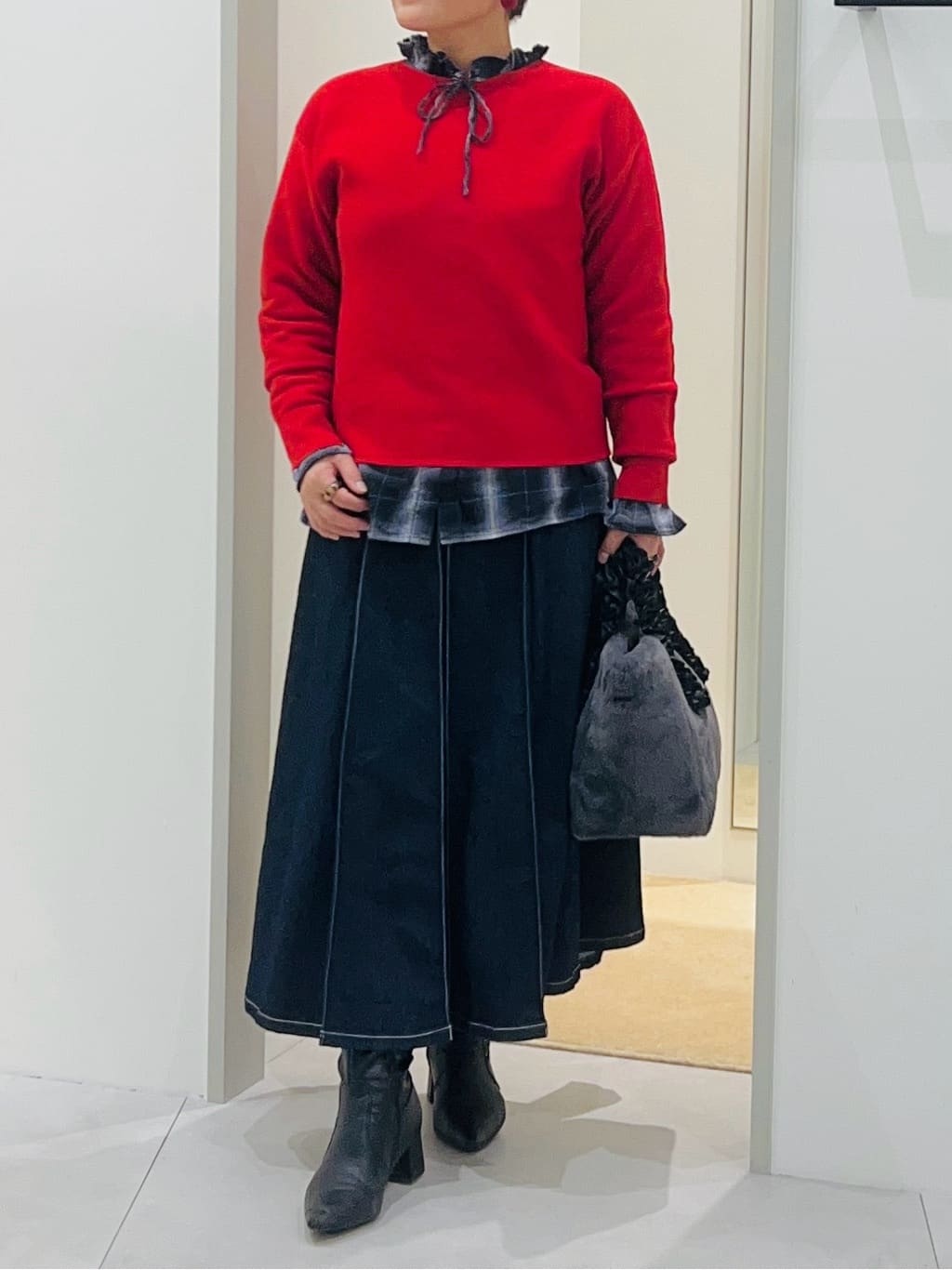 タナさんの「THE SHOP TK｜【S-XLサイズ/選べる7色】どこから見ても美しい ガーターニット/毛玉になりにくい/洗濯機OK」を使ったコーディネート