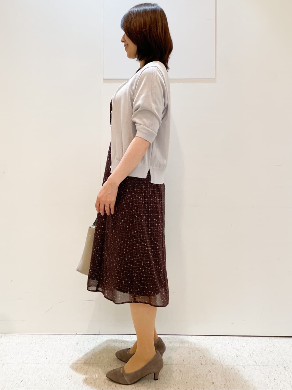 めいさんの「Reflect｜【WEB先行カラーあり／マシンウォッシュ可／ナローベルト付き】オフボディツイードチェックワンピース」を使ったコーディネート