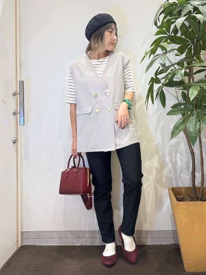 misakiさんの「SHOO･LA･RUE｜【S-LL/セットアップ可/洗濯後しわになりにくい】ダブルベスト」を使ったコーディネート