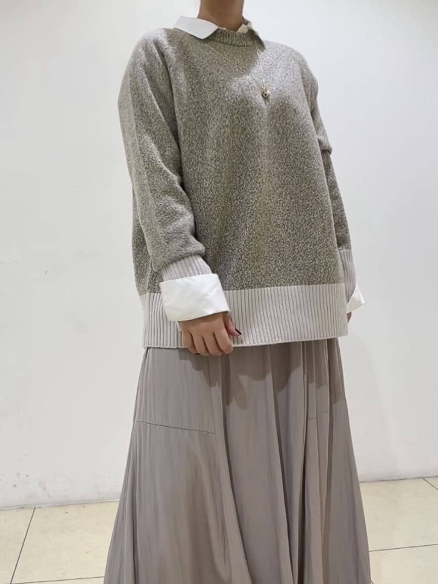 watanabeさんの「UNTITLED｜【重ね着もおすすめ/洗える】ウールカシミヤ クルーネックニット」を使ったコーディネート