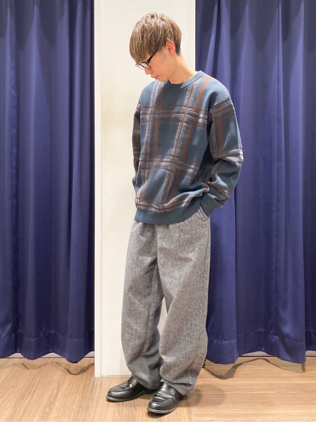 つーじーさんの「THE SHOP TK｜ツイードワイドパンツ 【洗濯機OK／セットアップ可】」を使ったコーディネート
