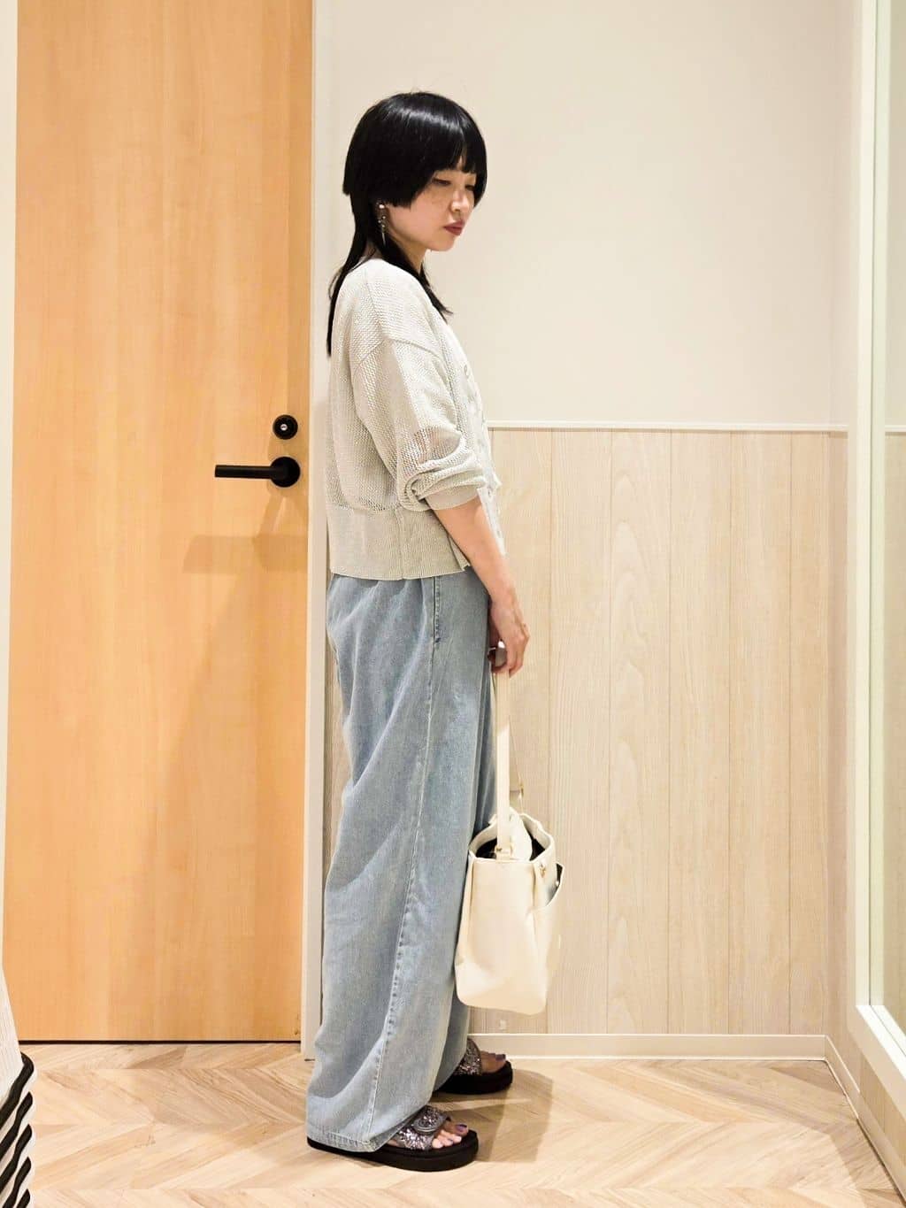 ＊yuki＊さんの「SHOO･LA･RUE｜キラッと光るラメとスパンコールが印象的 メッシュカーディガン」を使ったコーディネート