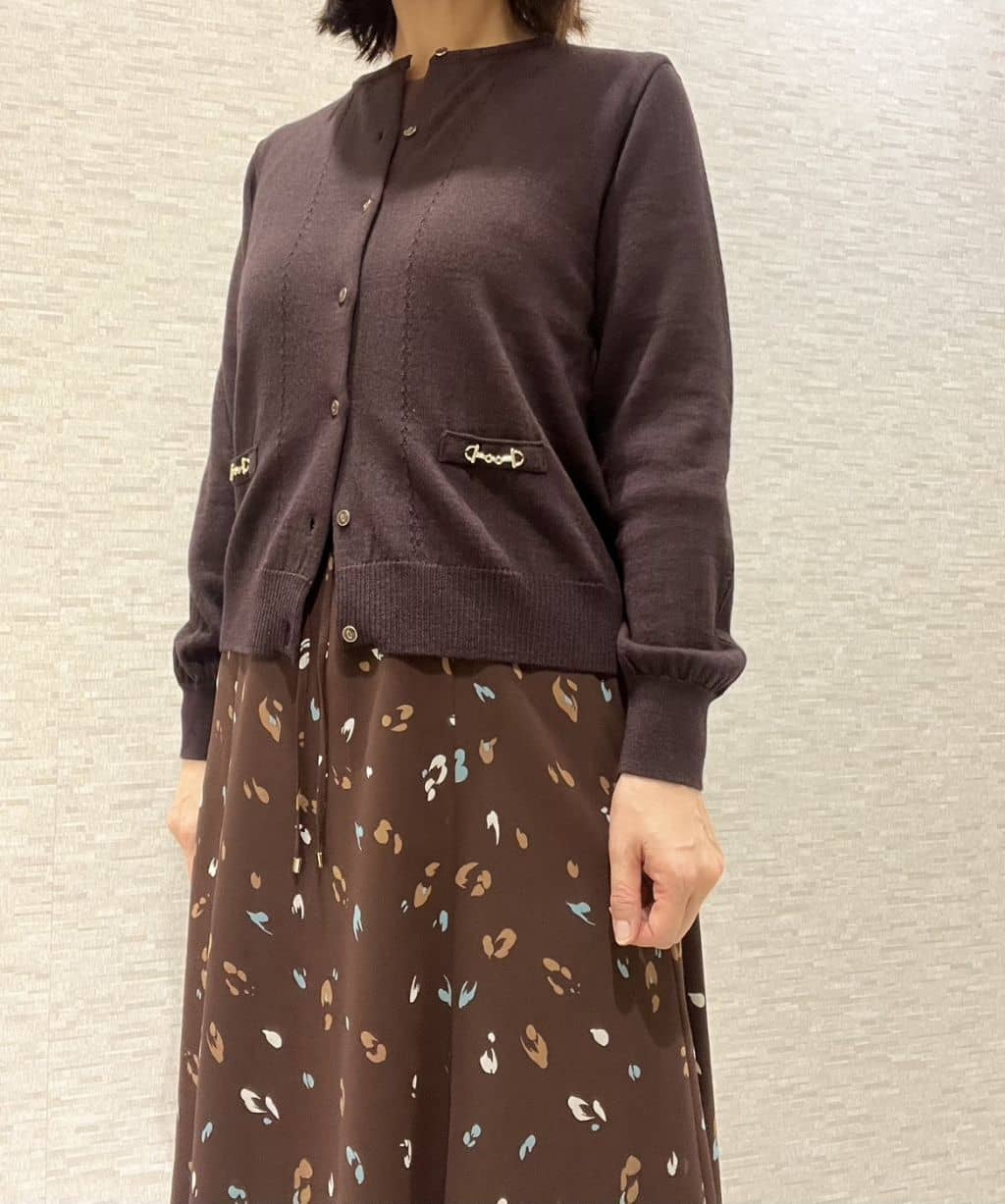 marikoさんの「Reflect｜【ウエストリボン付き】フレアプリントワンピース」を使ったコーディネート