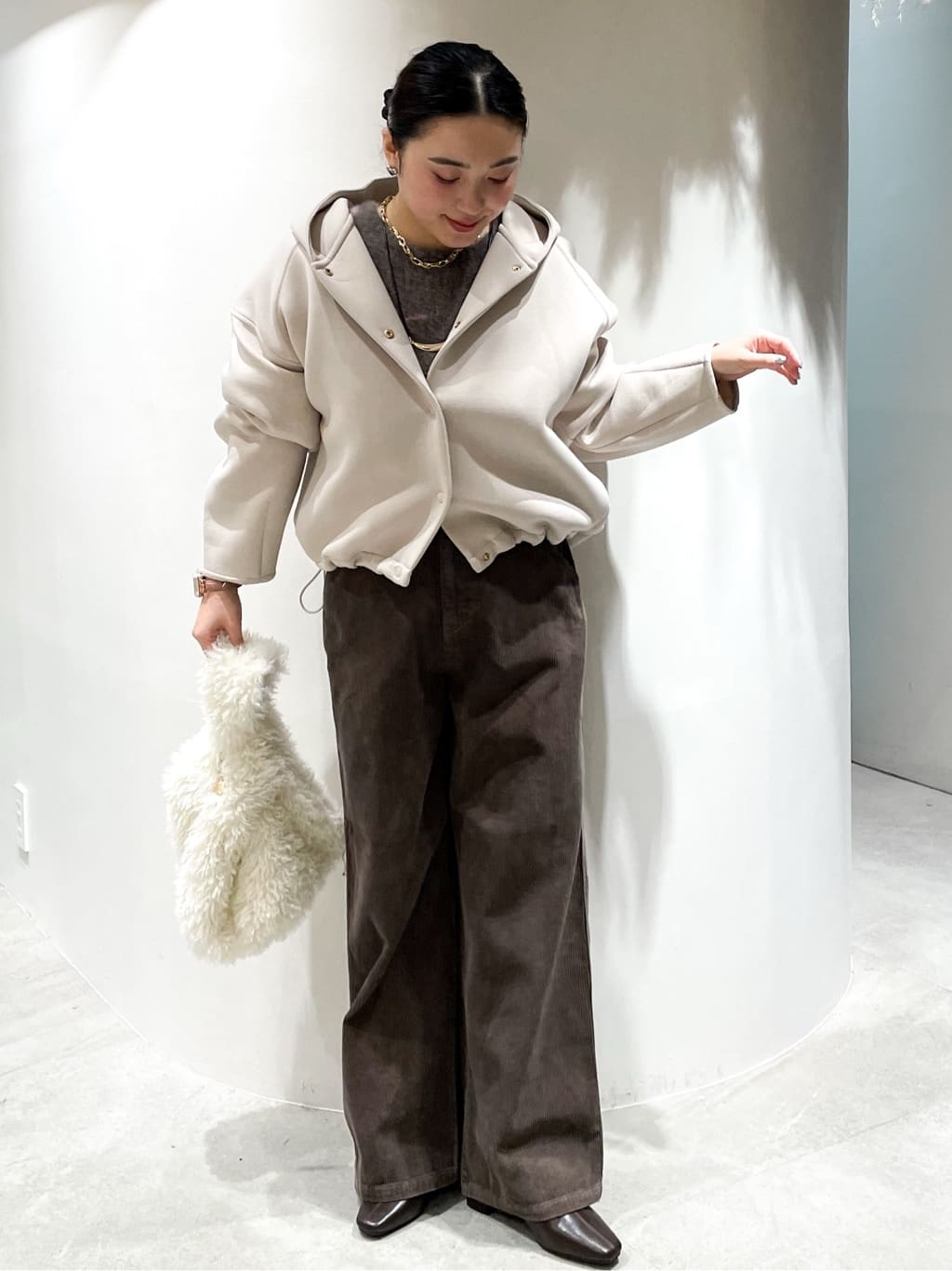かりんさんの「OPAQUE.CLIP｜アート柄シャギーニット【洗濯機OK】」を使ったコーディネート
