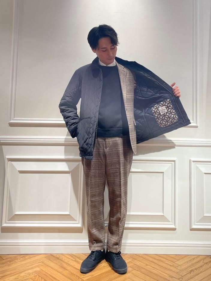 橋本さんの「DRESSTERIOR｜◆キルティング ハンティングジャケット」を使ったコーディネート