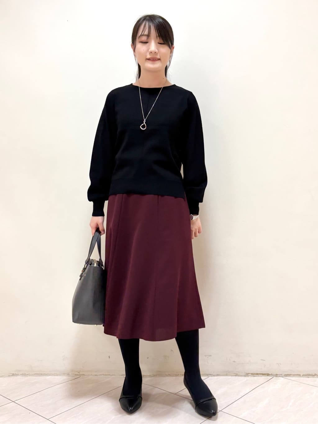mikiさんの「Reflect｜【選べる6色／長く着られる◎】ボートネックニット」を使ったコーディネート