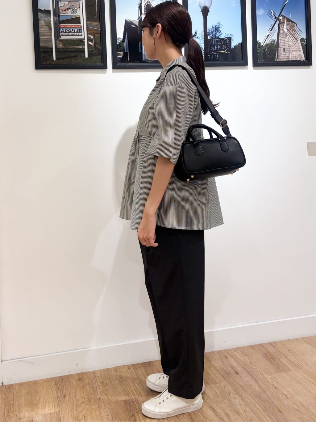 Ririkaさんの「Dessin｜【洗える／体型カバー】バンドカラーペプラムブラウス」を使ったコーディネート