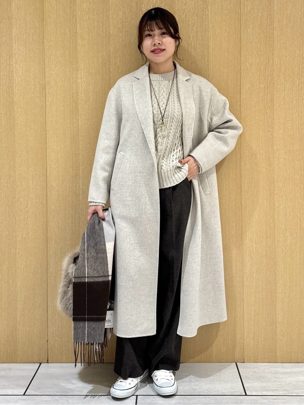 nanaさんの「UNTITLED｜【洗える】スポンディッシュ ケーブル柄ニット」を使ったコーディネート