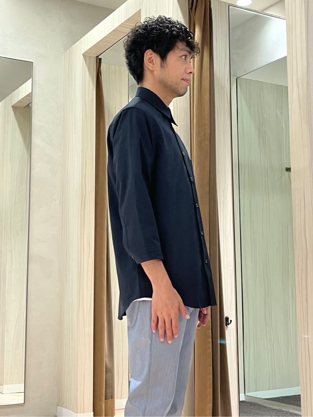 URAさんの「TAKEO KIKUCHI｜【COOL CITY WEAR】DotAir（R）サッカー シャツ」を使ったコーディネート
