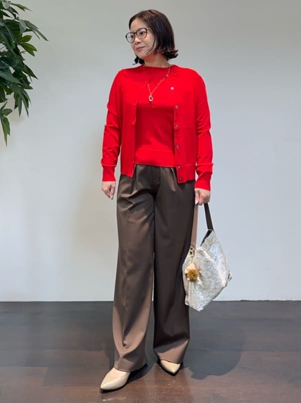 Asamiさんの「UNTITLED｜【アンサンブル可/薄手】ベーシッククルーネックカーディガン」を使ったコーディネート