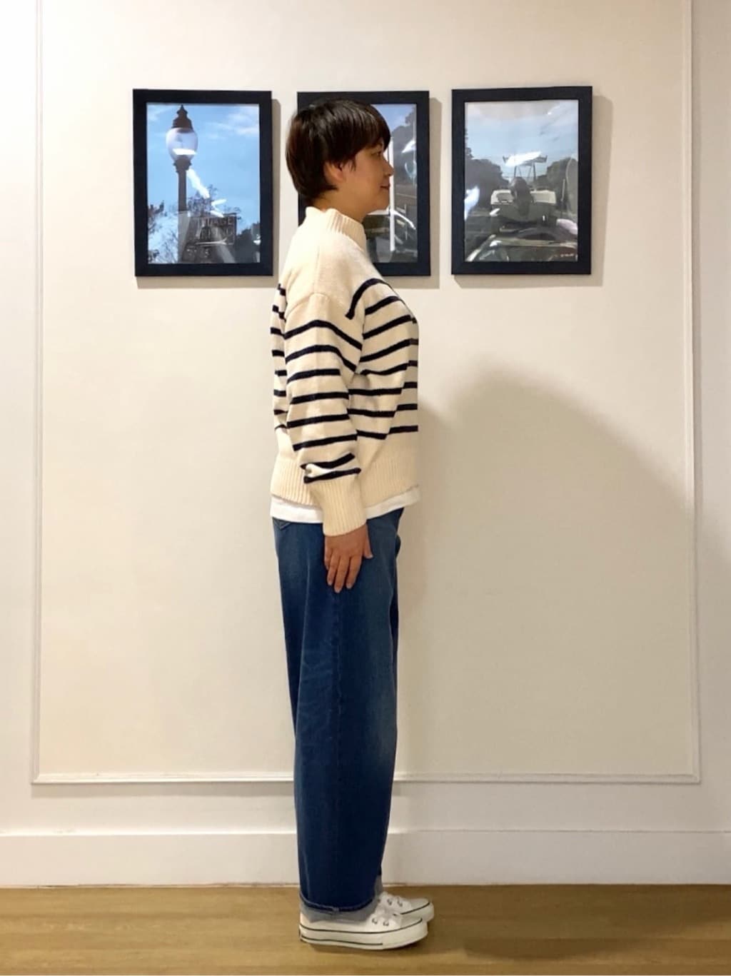 Hiroさんの「Dessin｜【洗える】ハイネックベロアモールニット」を使ったコーディネート