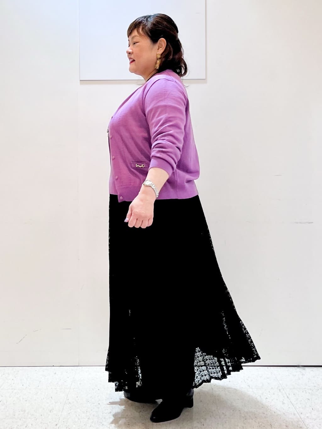 kimmyさんの「Reflect｜【イージーケア】サークルダイヤ柄レースプリーツスカート」を使ったコーディネート