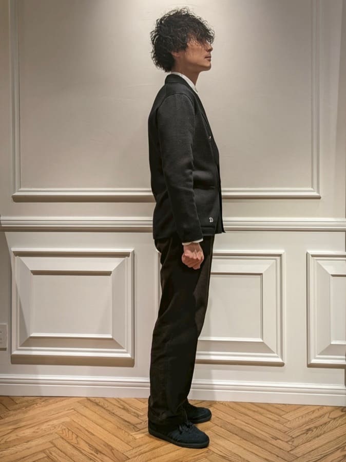 橋本さんの「DRESSTERIOR｜オックスフォード ラウンドカラーシャツ」を使ったコーディネート