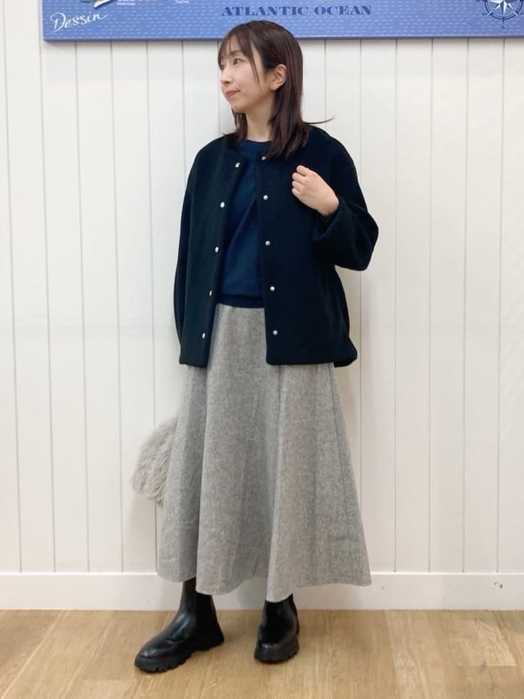 yoshiさんの「Dessin｜【洗える】ウールブレンド後ろボタンニット」を使ったコーディネート