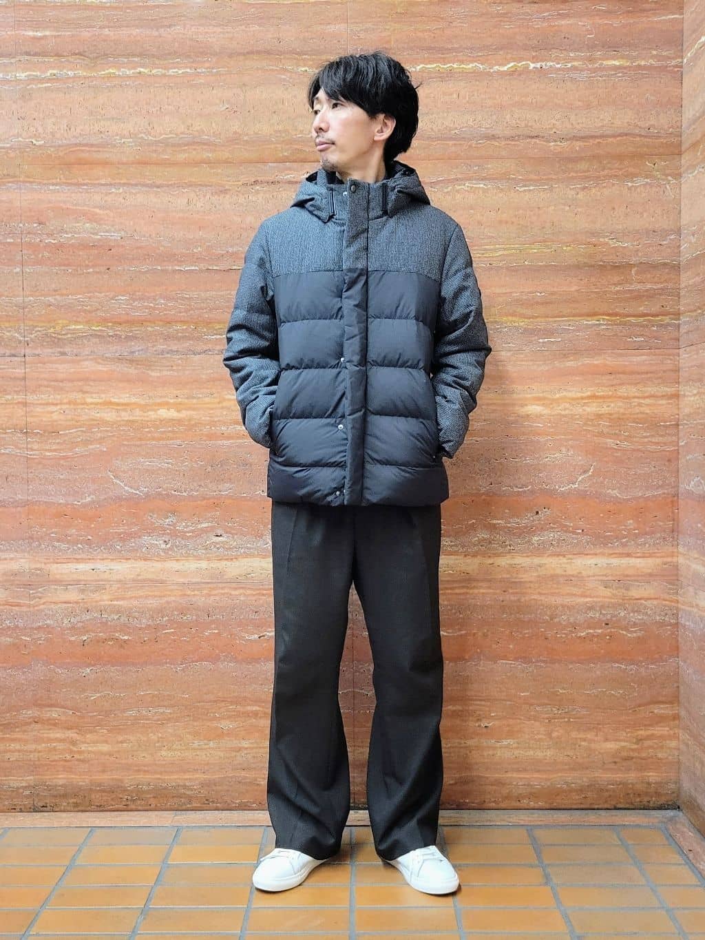 piroyaさんの「TAKEO KIKUCHI｜カラーコンビ ダウンブルゾン」を使ったコーディネート