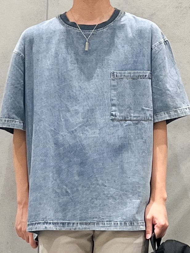 SHI-MAさんの「THE SHOP TK｜ライトデニム半袖Tシャツ【洗濯機OK】」を使ったコーディネート