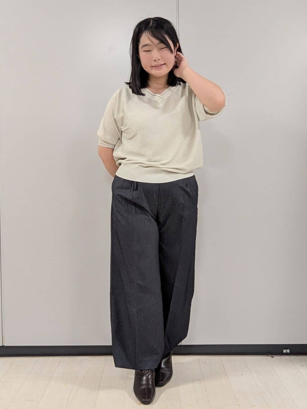 Nonさんの「index｜《5色展開》前後2WAY ドルマンスリーブニット【UVケア／抗ピル／洗濯機洗い可】」を使ったコーディネート