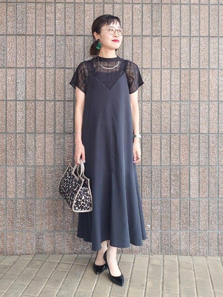 MUTSUKOさんの「UNTITLED｜【シアー】チェックスタンドネックブラウス」を使ったコーディネート