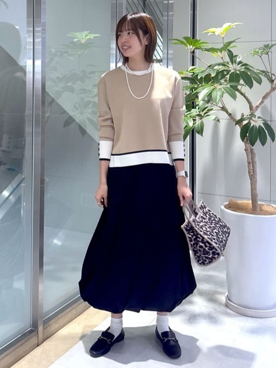 yukaさんの「UNTITLED｜【アンサンブル可/洗える】ウールミラノリブニット」を使ったコーディネート