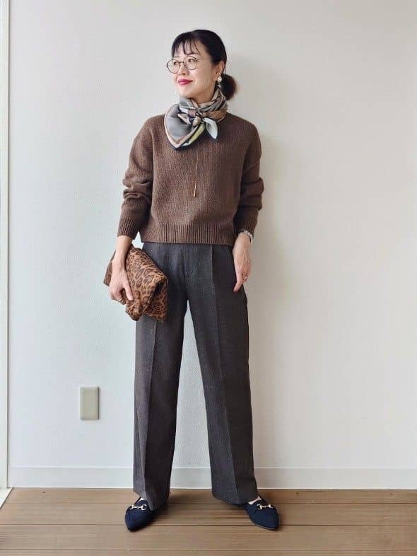 MUTSUKOさんの「UNTITLED｜【セットアップ可/ゆったり】ウール混ラメニット」を使ったコーディネート
