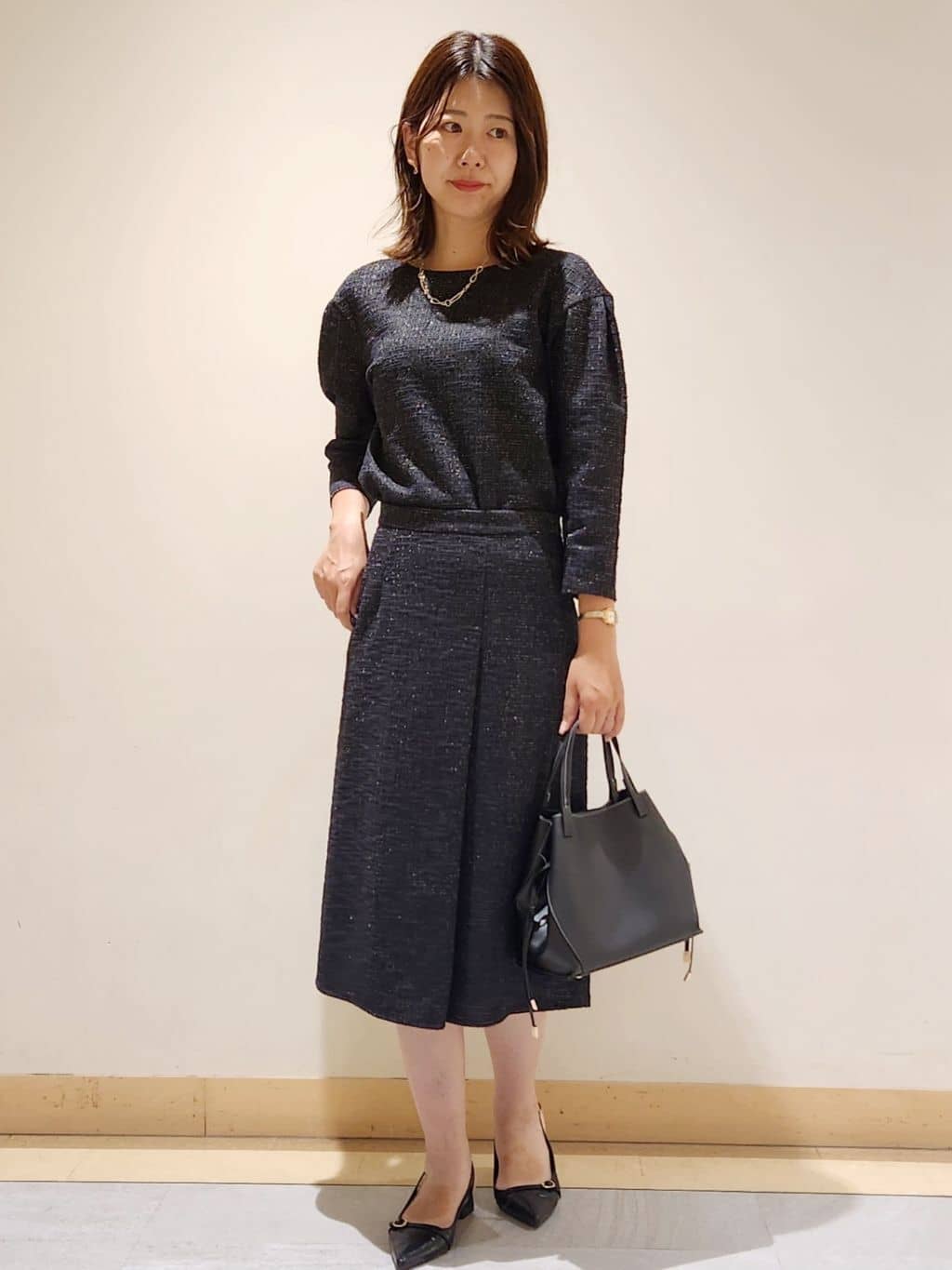 yukaさんの「COUP DE CHANCE｜【手洗い可／日本製】タック入りフレアースカート」を使ったコーディネート