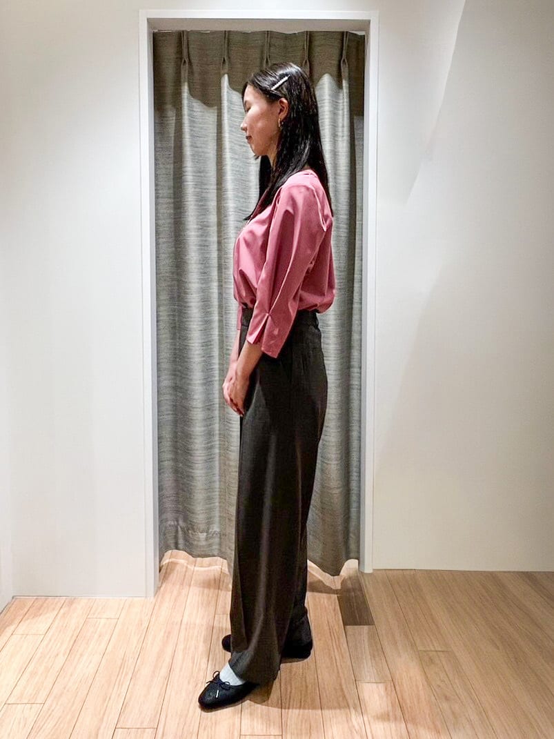 結女さんの「grove｜【洗える】毎日履きたいチェックワイドパンツ」を使ったコーディネート