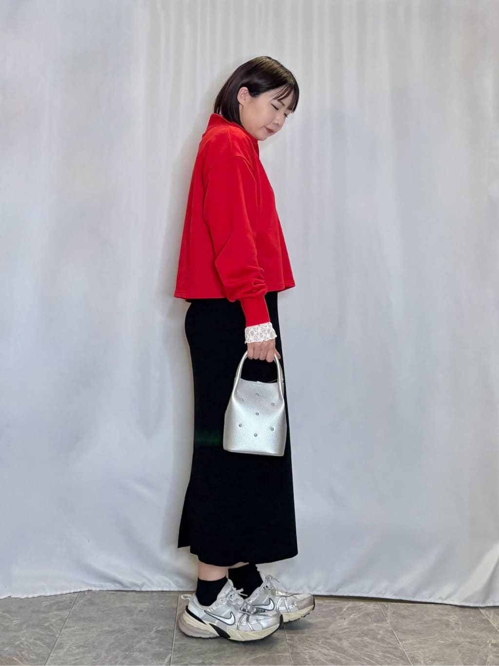 ネリさんの「SHOO･LA･RUE｜【なめらかタッチ/洗濯機可】スキッパーポロスウェット」を使ったコーディネート