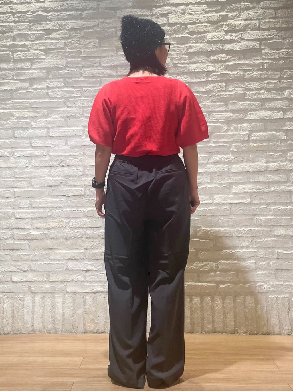 シゲリさんの「OPAQUE.CLIP｜ガーターボリュームスリーブニット【UVケア／洗濯機洗い可】」を使ったコーディネート