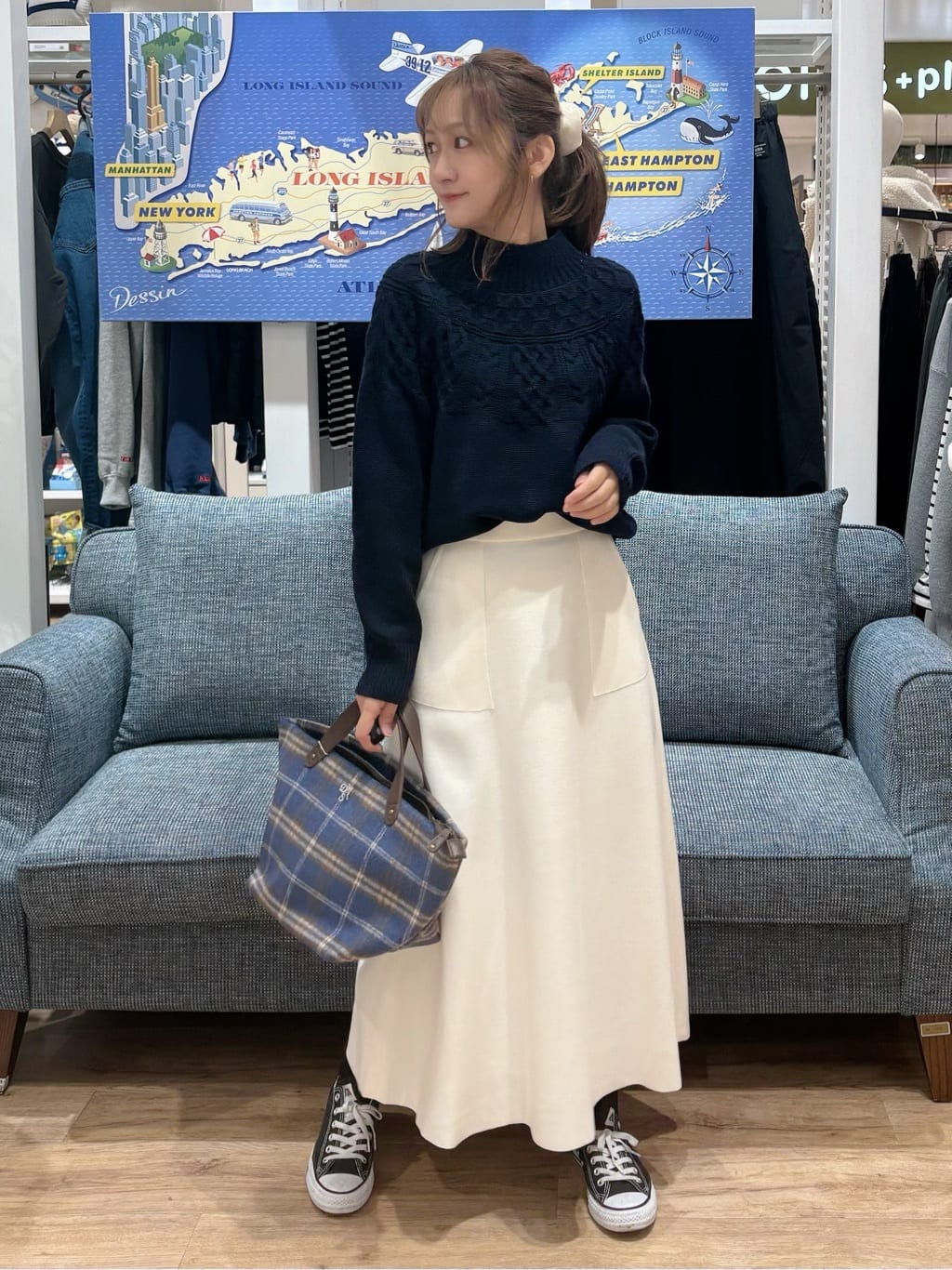 yuinaさんの「Dessin｜メルトンジャージフレアスカート」を使ったコーディネート