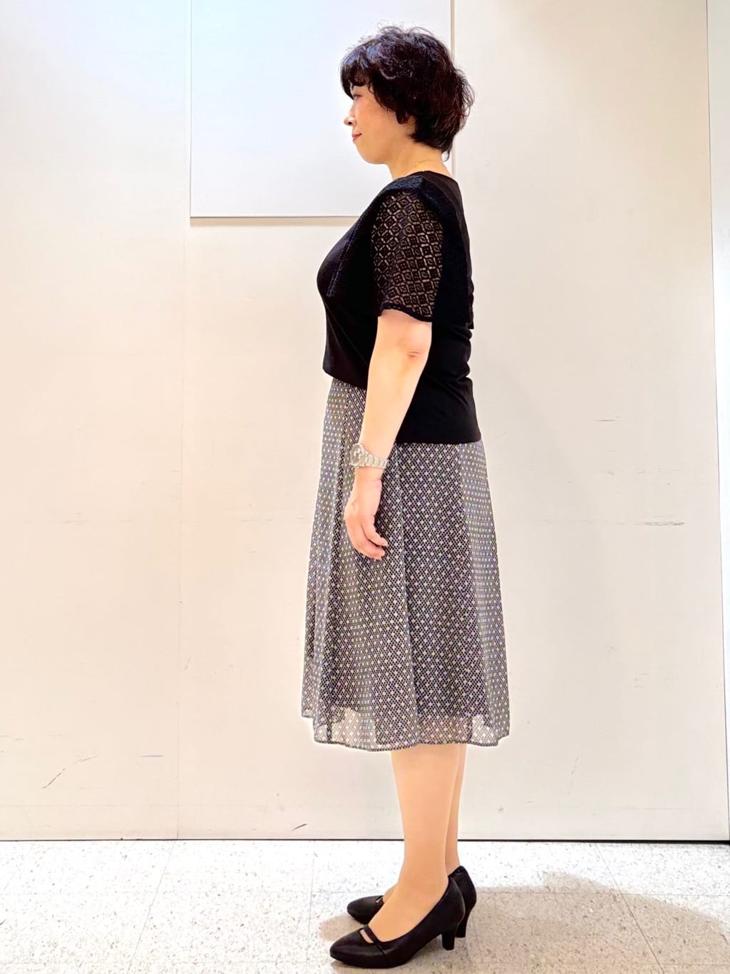 ヤスコさんの「Reflect｜幾何レーススリーブプルオーバージャージ」を使ったコーディネート