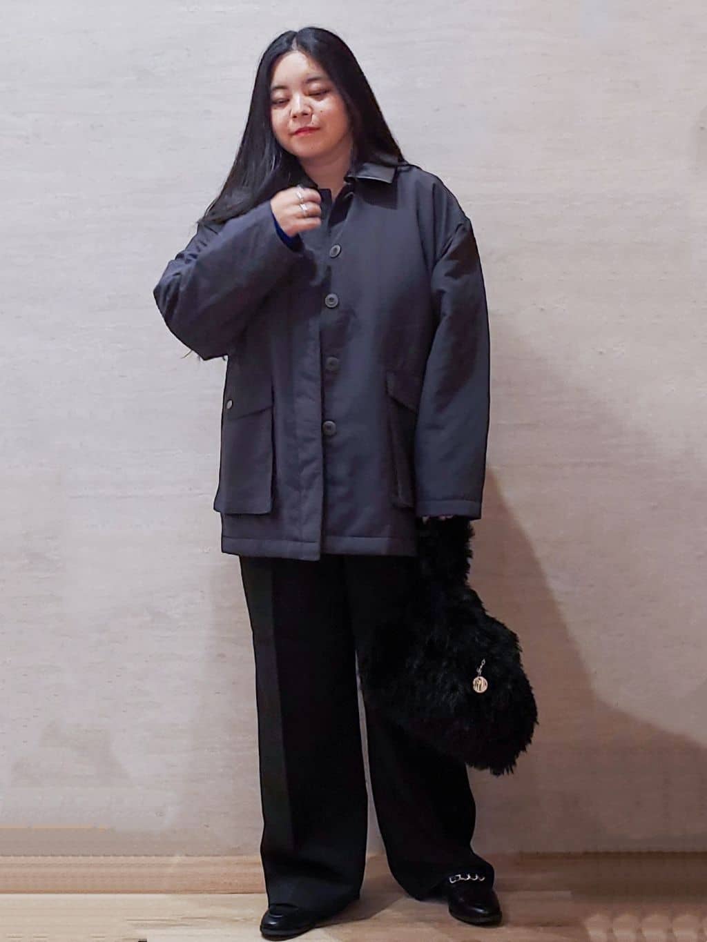 ちぃさんの「OPAQUE.CLIP｜《CLASSY掲載》ステンカラー中綿コート【洗濯機OK】」を使ったコーディネート