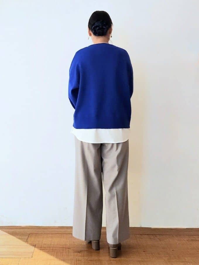 くまさんの「SHOO･LA･RUE｜【S-LL】オンとオフどちらにも使える 軽量なノーカラーブルゾン」を使ったコーディネート