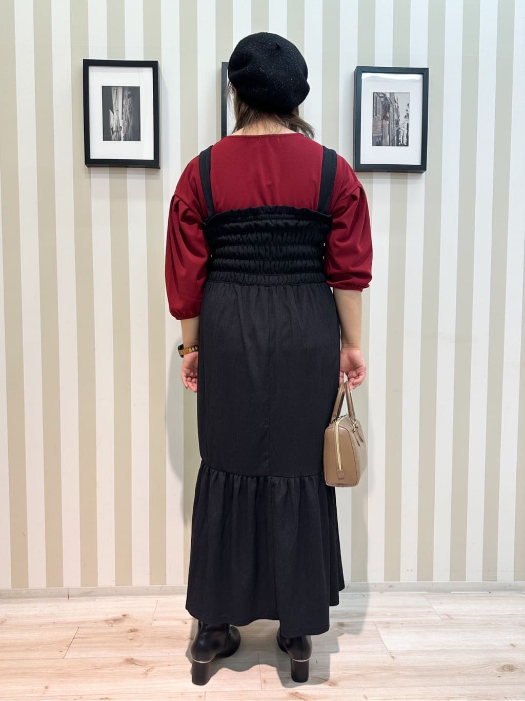 みさぼうさんの「SHOO･LA･RUE｜【2WAY】肩紐が取り外しできる シャーリングワンピース」を使ったコーディネート