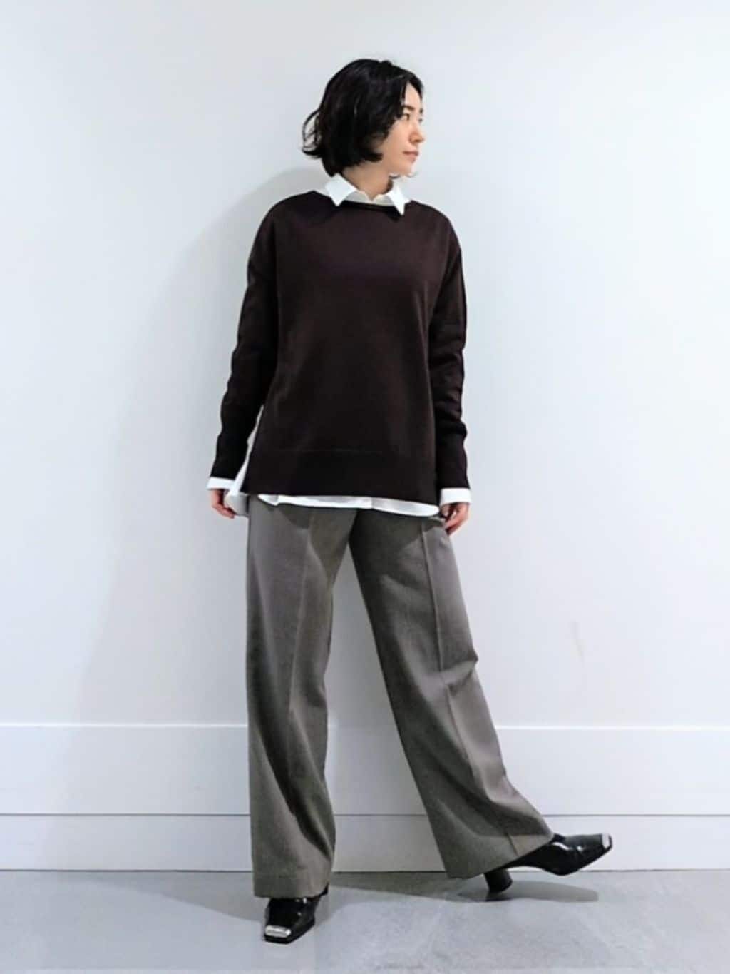 ミズタさんの「UNTITLED｜【8色展開/体型カバー】魅せるタイムレスニット」を使ったコーディネート