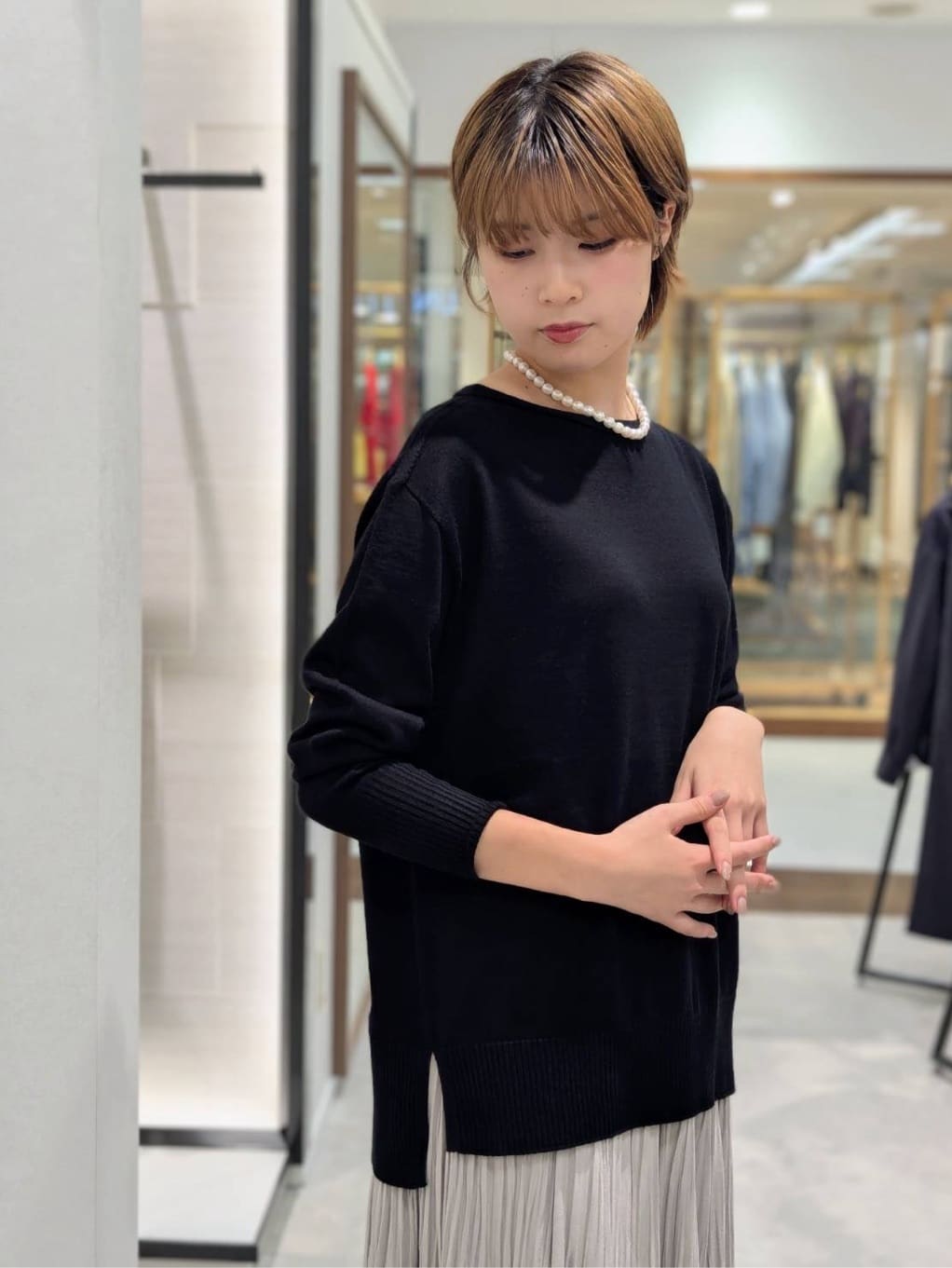 nonoさんの「UNTITLED｜【8色展開/体型カバー】魅せるタイムレスニット」を使ったコーディネート