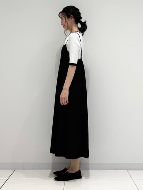 kayoさんの「INDIVI｜【インナーで活躍／アンサンブル】クルーネック半袖ニット」を使ったコーディネート