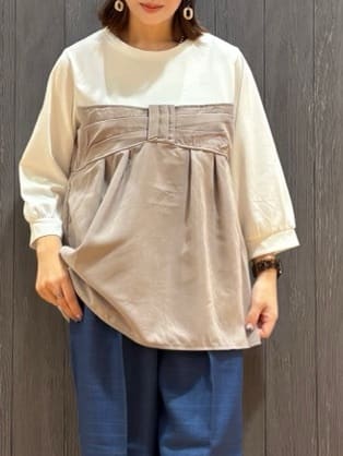 meiさんの「SHOO･LA･RUE｜気になるウエストもさり気なくカバー リボン風ドッキングトップス」を使ったコーディネート